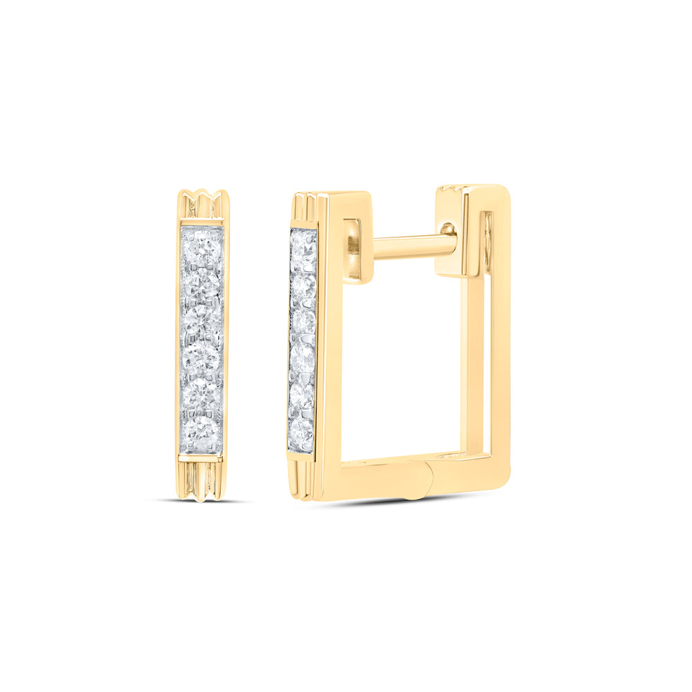 10kt Yellow Gold 1/5 Cttw Natural Diamond Fashion Hoop Earring