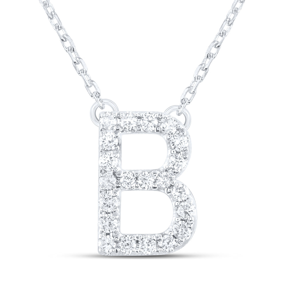 14kt Yellow Or White Gold Natural Diamond Ana M Initial Fashion Necklace, Length: 16 Inch