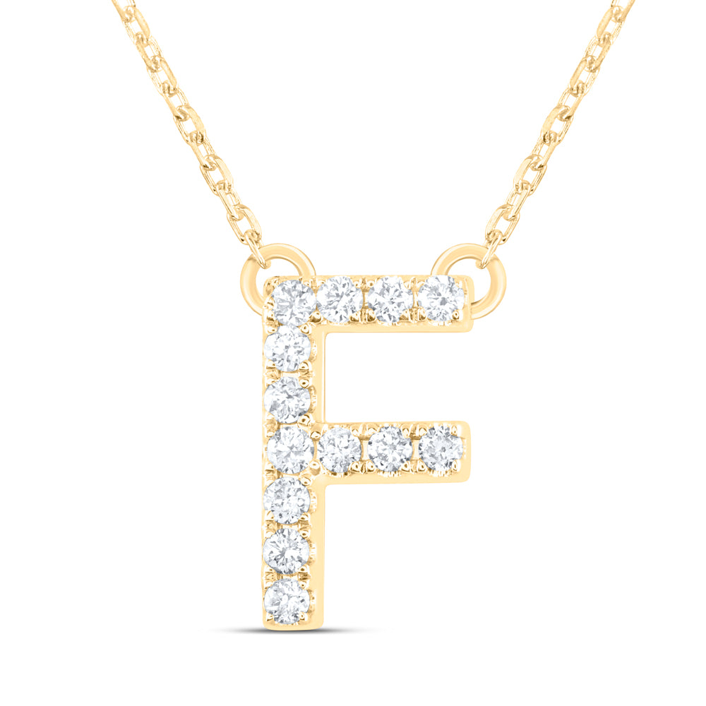 14kt Yellow Or White Gold Natural Diamond Ana M Initial Fashion Necklace, Length: 16 Inch
