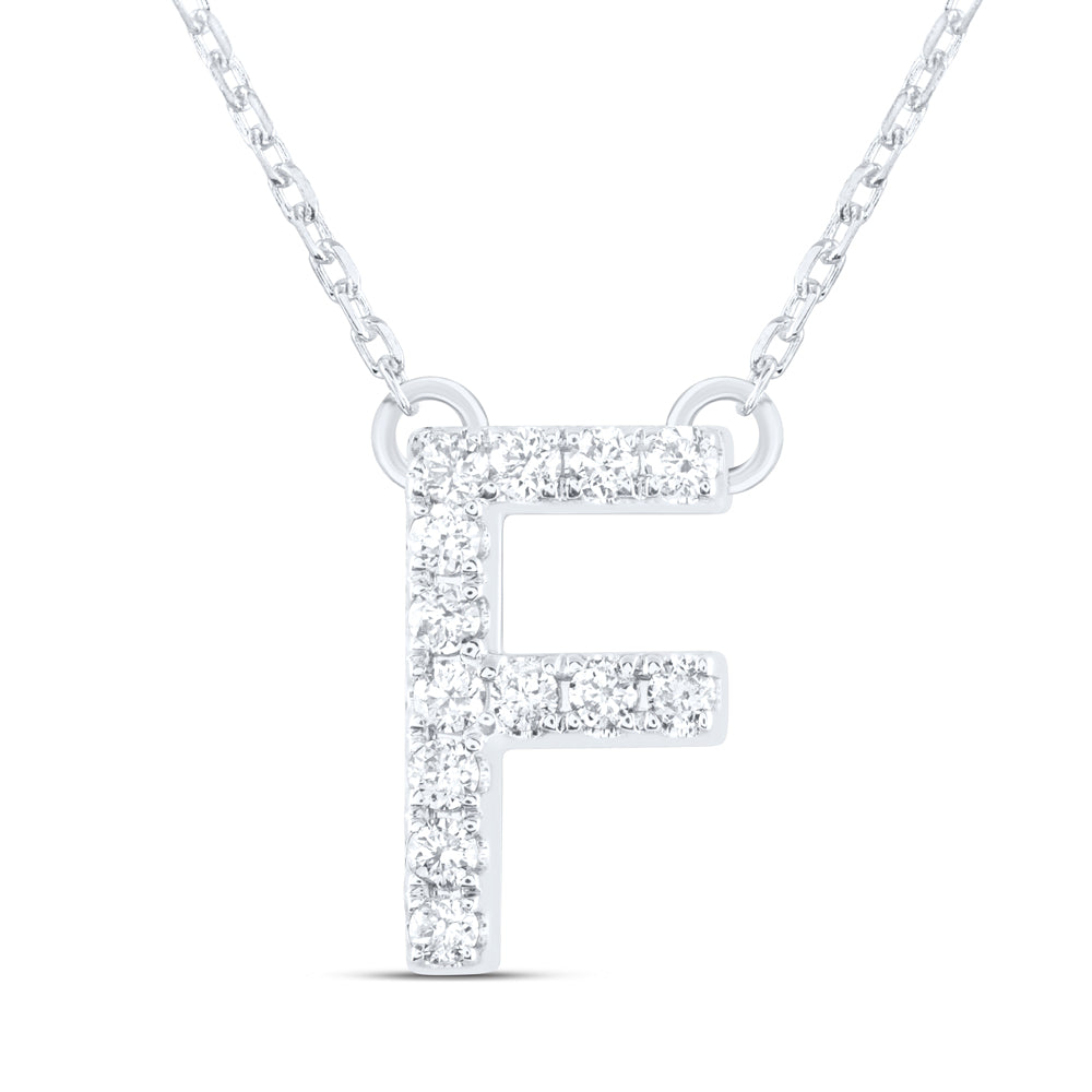 14kt Yellow Or White Gold Natural Diamond Ana M Initial Fashion Necklace, Length: 16 Inch