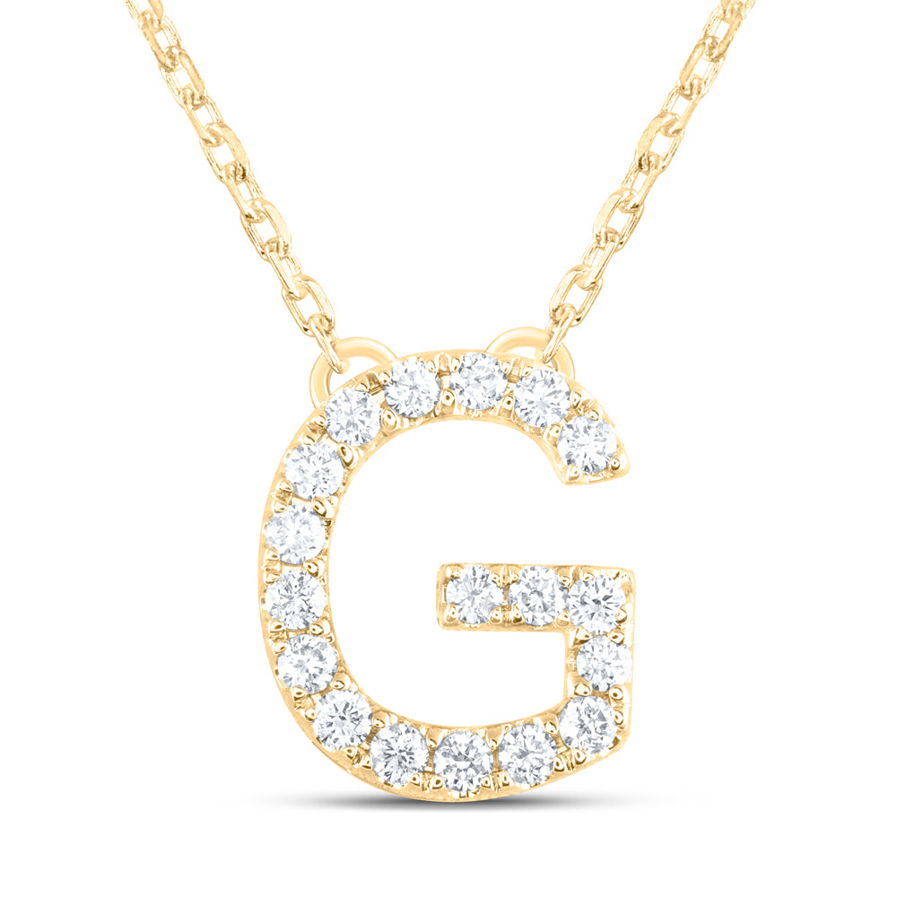14kt Yellow Or White Gold Natural Diamond Ana M Initial Fashion Necklace, Length: 16 Inch