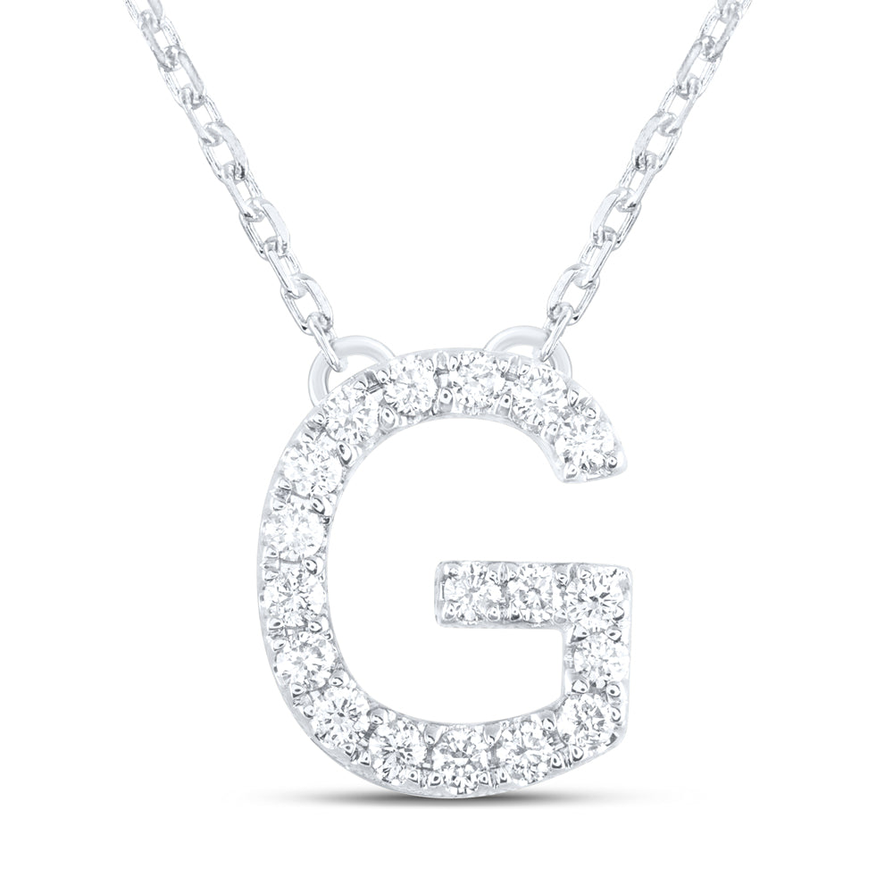 14kt Yellow Or White Gold Natural Diamond Ana M Initial Fashion Necklace, Length: 16 Inch