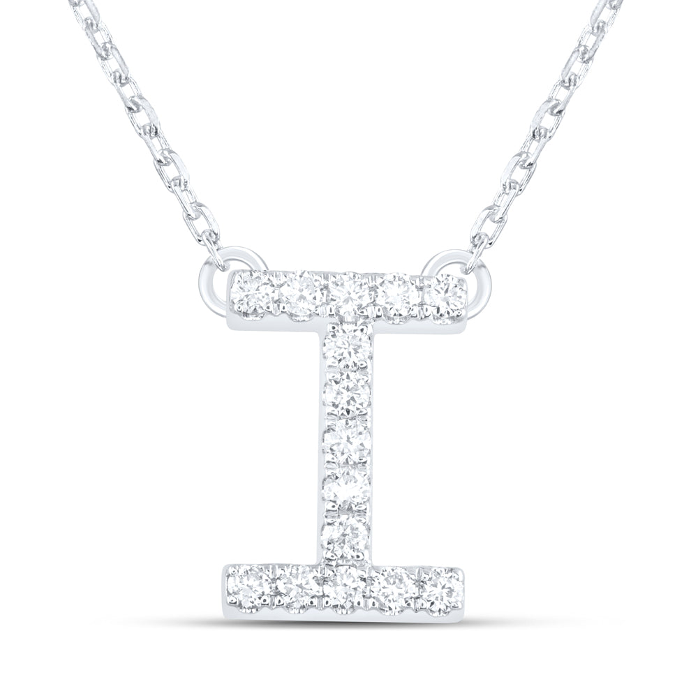 14kt Yellow Or White Gold Natural Diamond Ana M Initial Fashion Necklace, Length: 16 Inch