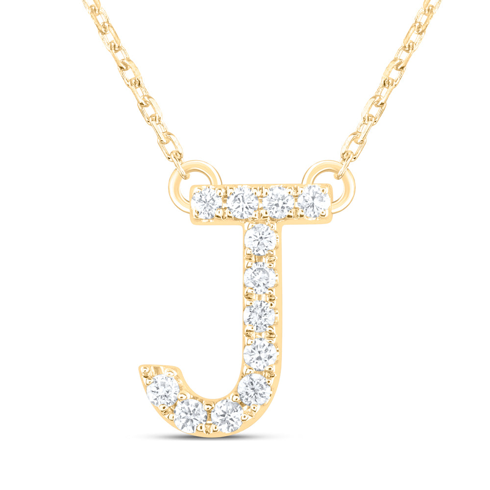 14kt Yellow Or White Gold Natural Diamond Ana M Initial Fashion Necklace, Length: 16 Inch