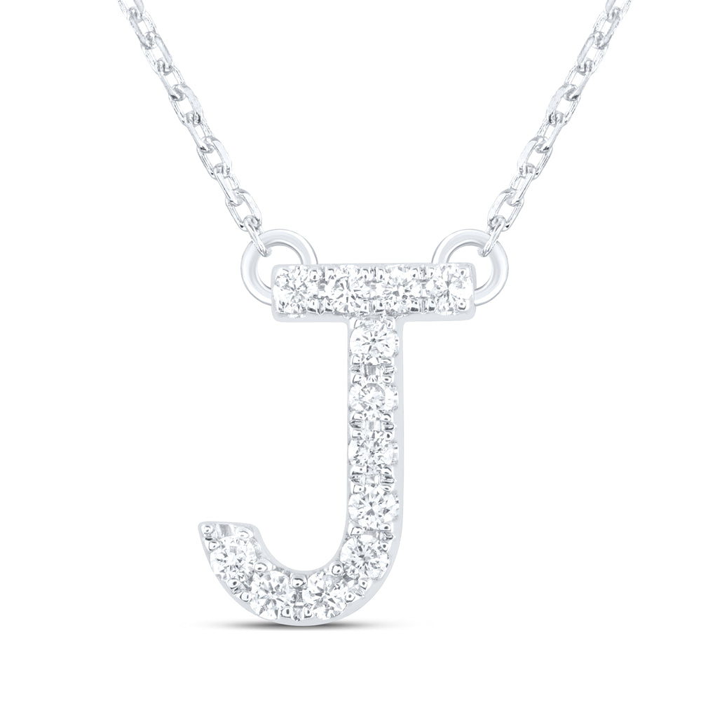 14kt Yellow Or White Gold Natural Diamond Ana M Initial Fashion Necklace, Length: 16 Inch