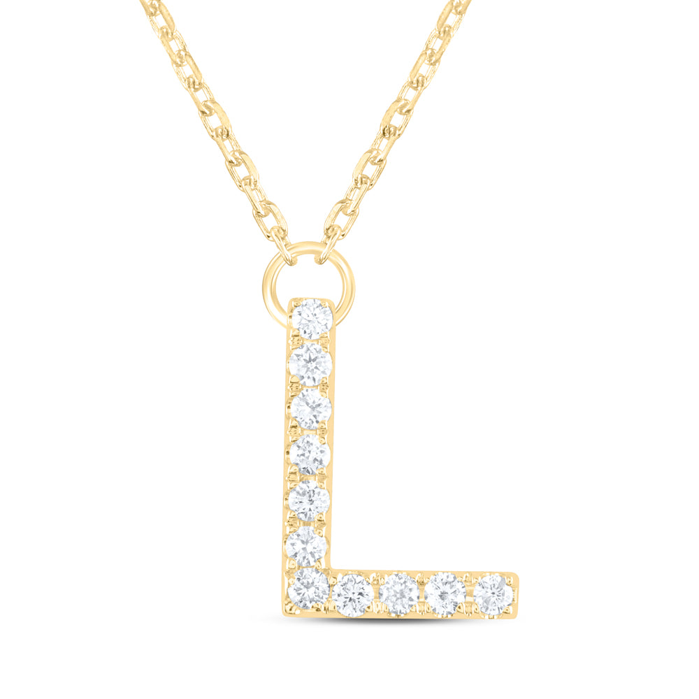 14kt Yellow Or White Gold Natural Diamond Ana M Initial Fashion Necklace, Length: 16 Inch