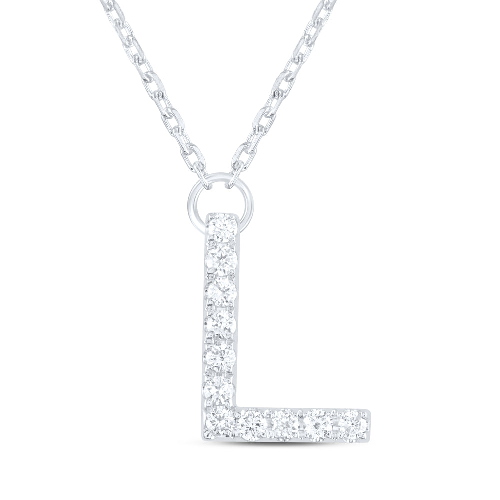 14kt Yellow Or White Gold Natural Diamond Ana M Initial Fashion Necklace, Length: 16 Inch