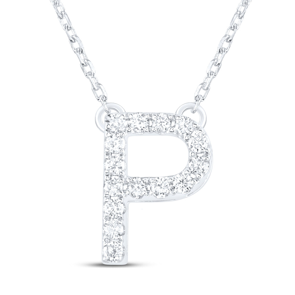 14kt Yellow Or White Gold Natural Diamond Ana M Initial Fashion Necklace, Length: 16 Inch