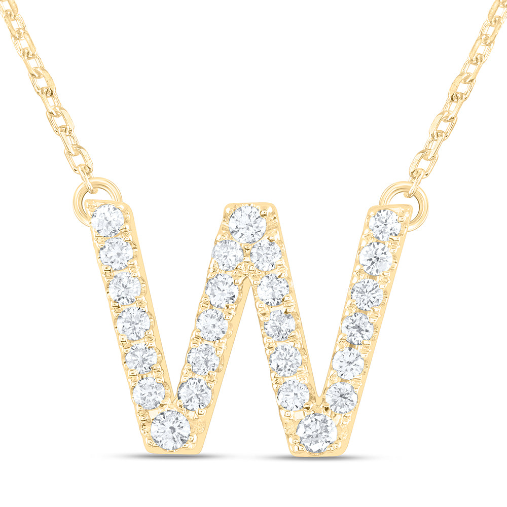 14kt Yellow Or White Gold Natural Diamond Ana M Initial Fashion Necklace, Length: 16 Inch