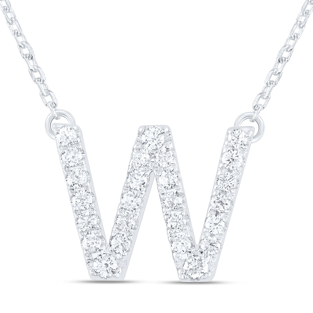 14kt Yellow Or White Gold Natural Diamond Ana M Initial Fashion Necklace, Length: 16 Inch