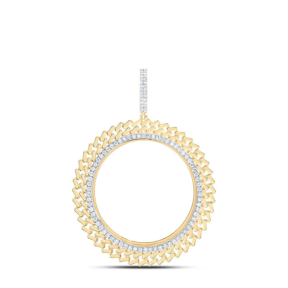 14kt Yellow Gold 1 3/8 Cttw Natural Diamond Centenario Bezel Memory Pendant