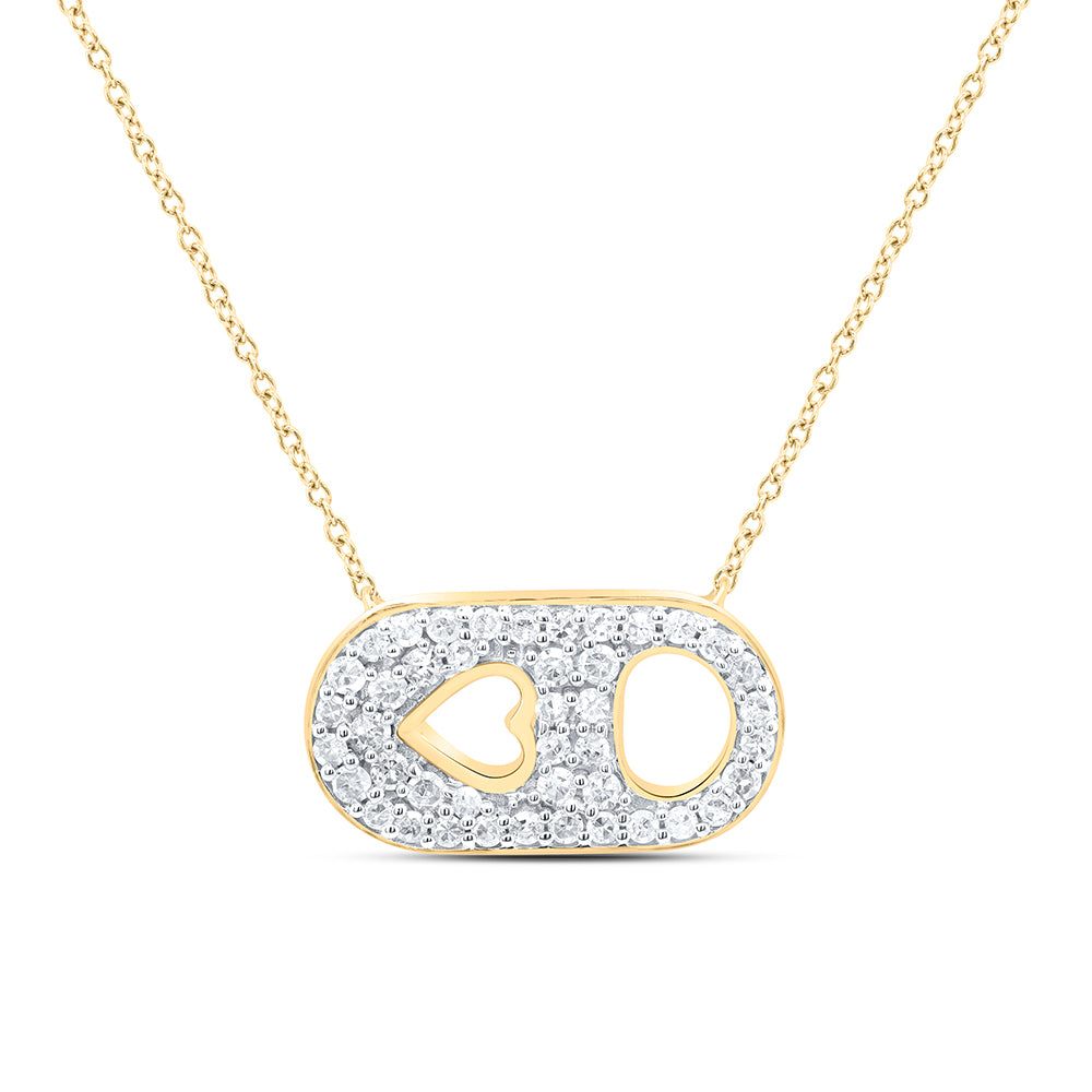 10kt Yellow Gold 1/5 Cttw Natural Diamond Fashion Necklace