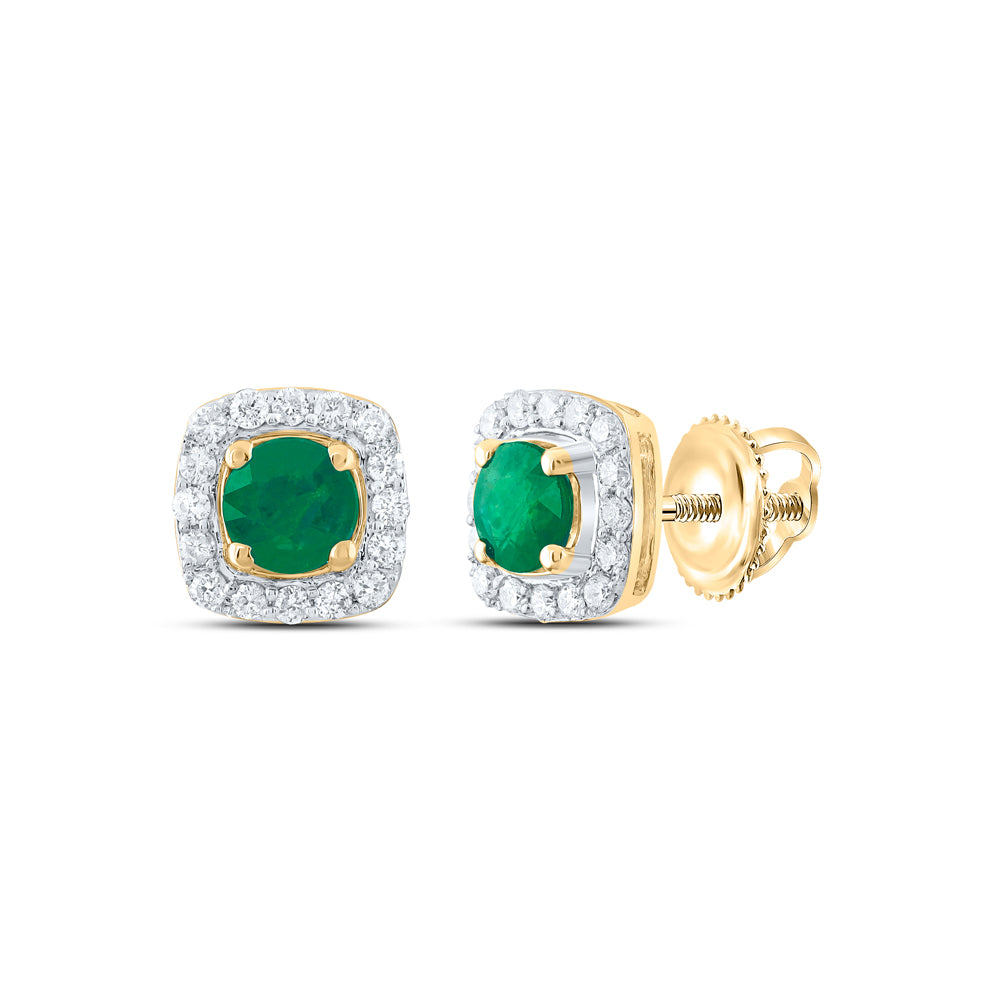 14kt Yellow Or White Or Rose Gold Natural Diamond 4mm Round Natural Gem Stud Earring
