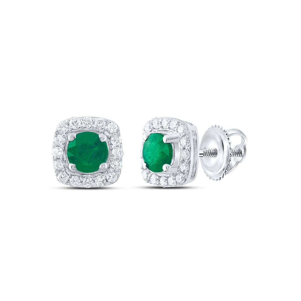 14kt Yellow Or White Or Rose Gold Natural Diamond 4mm Round Natural Gem Stud Earring