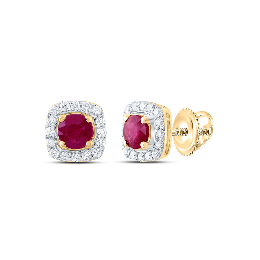 14kt Yellow Or White Or Rose Gold Natural Diamond 4mm Round Natural Gem Stud Earring