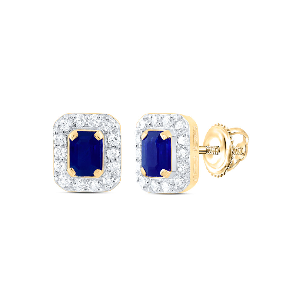14kt Yellow Or White Or Rose Gold Natural Diamond 4x3mm Emerald Natural Gem Stud Earring