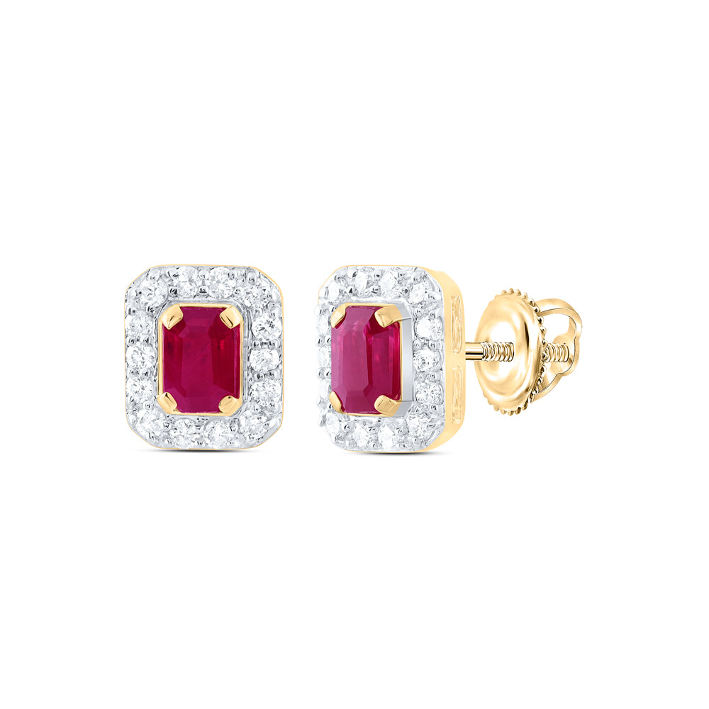 14kt Yellow Or White Or Rose Gold Natural Diamond 4x3mm Emerald Natural Gem Stud Earring