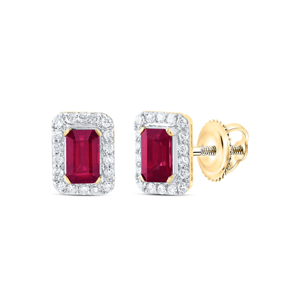 14kt Yellow Or White Or Rose Gold Natural Diamond 5x3mm Emerald Natural Gem Stud Earring