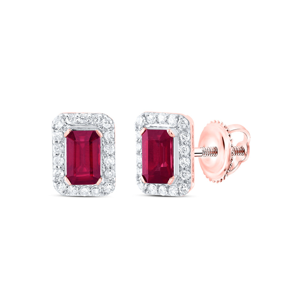 14kt Yellow Or White Or Rose Gold Natural Diamond 5x3mm Emerald Natural Gem Stud Earring