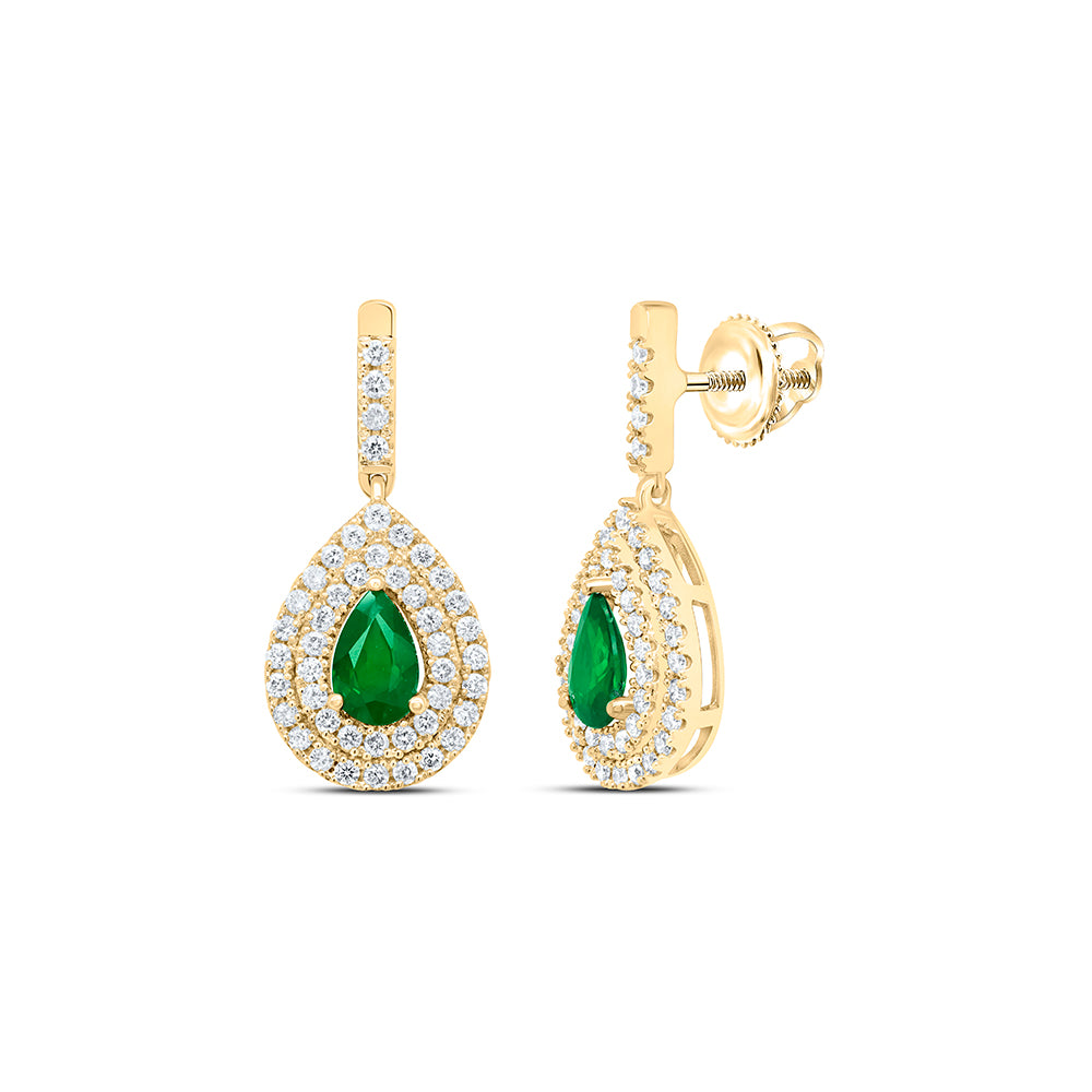 14kt Yellow Or White Gold Natural Diamond Ana M 6x4mm Pear Natural Gem Dangling Earring