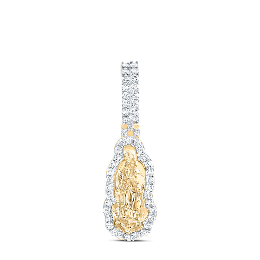 10kt Yellow Gold Natural Diamond Mens Charm