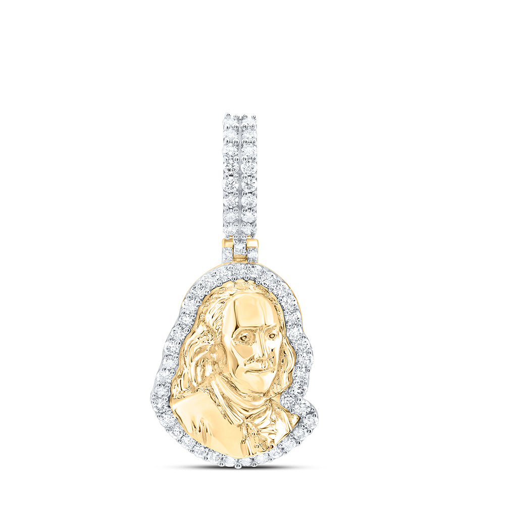 10kt Yellow Gold Natural Diamond Mens Charm