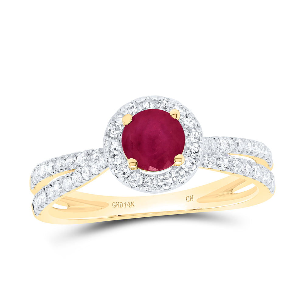 14kt Yellow Or White Gold Natural Diamond 5mm Round Natural Gem Wedding Engagement Anniversary Ring