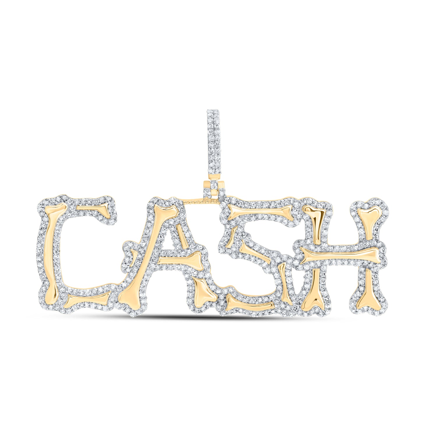 10kt Yellow Gold 1 1/5 Cttw Natural Diamond Cash Mens Charm