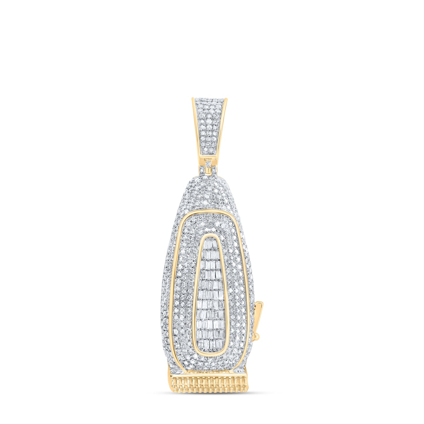 10kt Yellow Gold 1 1/3 Cttw Natural Diamond Trimmer Mens Charm
