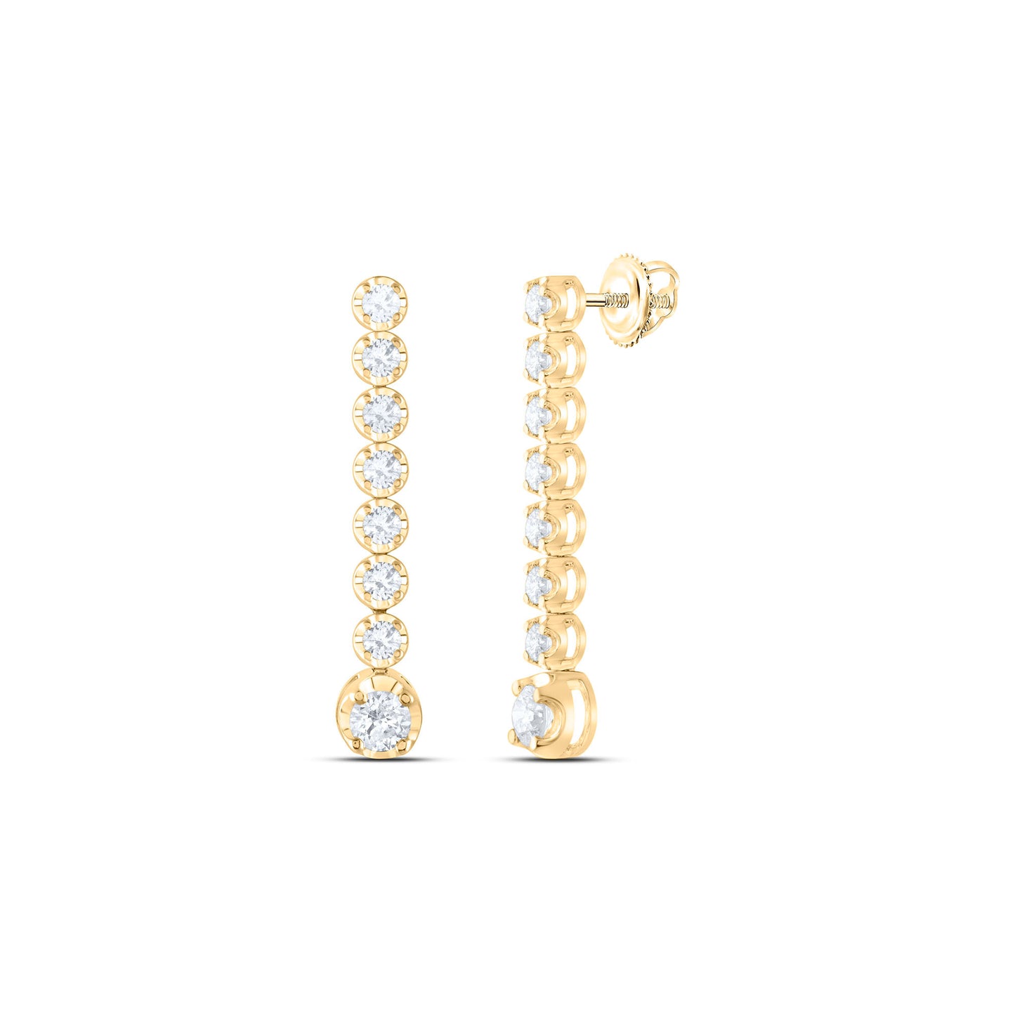 14kt Yellow Gold 5/8 Cttw Natural Diamond Ana M Tennis Earring