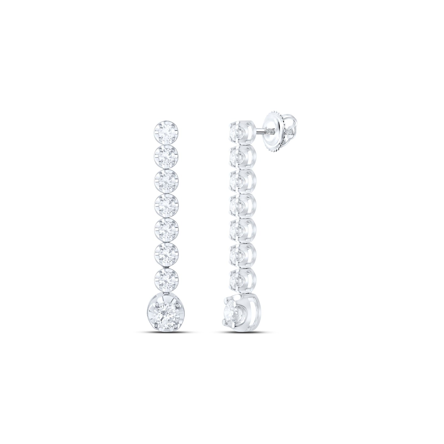 14kt White Gold 5/8 Cttw Natural Diamond Ana M Tennis Earring