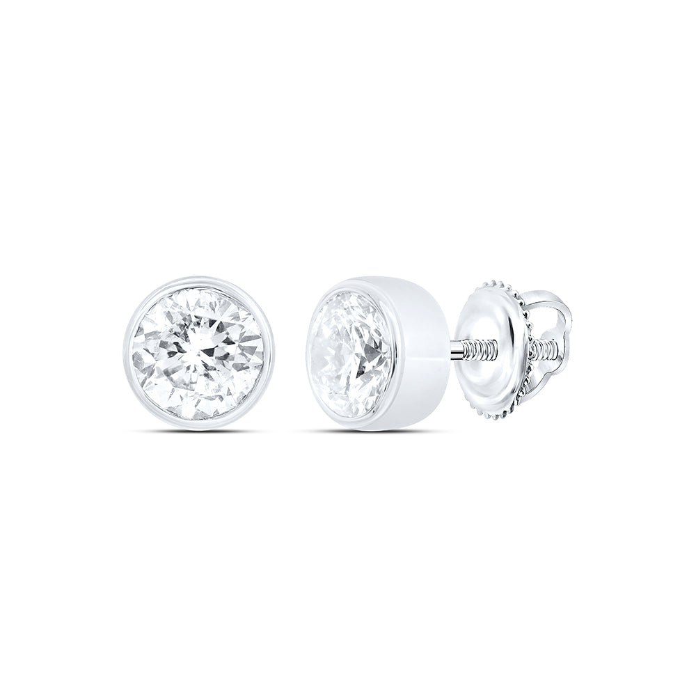 14kt White Gold 1/4 Cttw Natural Diamond Excellent Stud Solitaire Earring