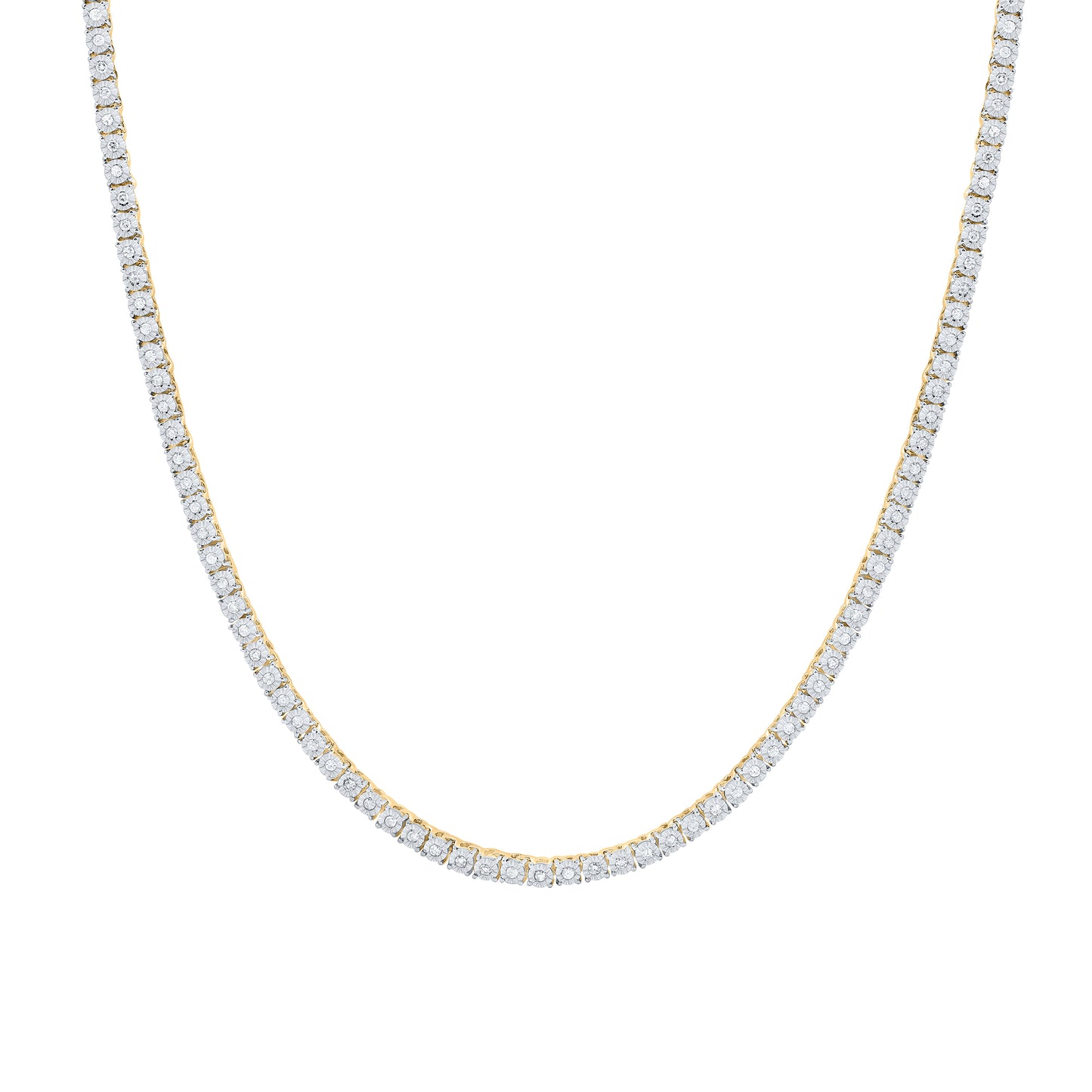 10kt Yellow Gold 1 Cttw Natural Diamond Fashion Fanuk Necklace, Length: 18 Inch