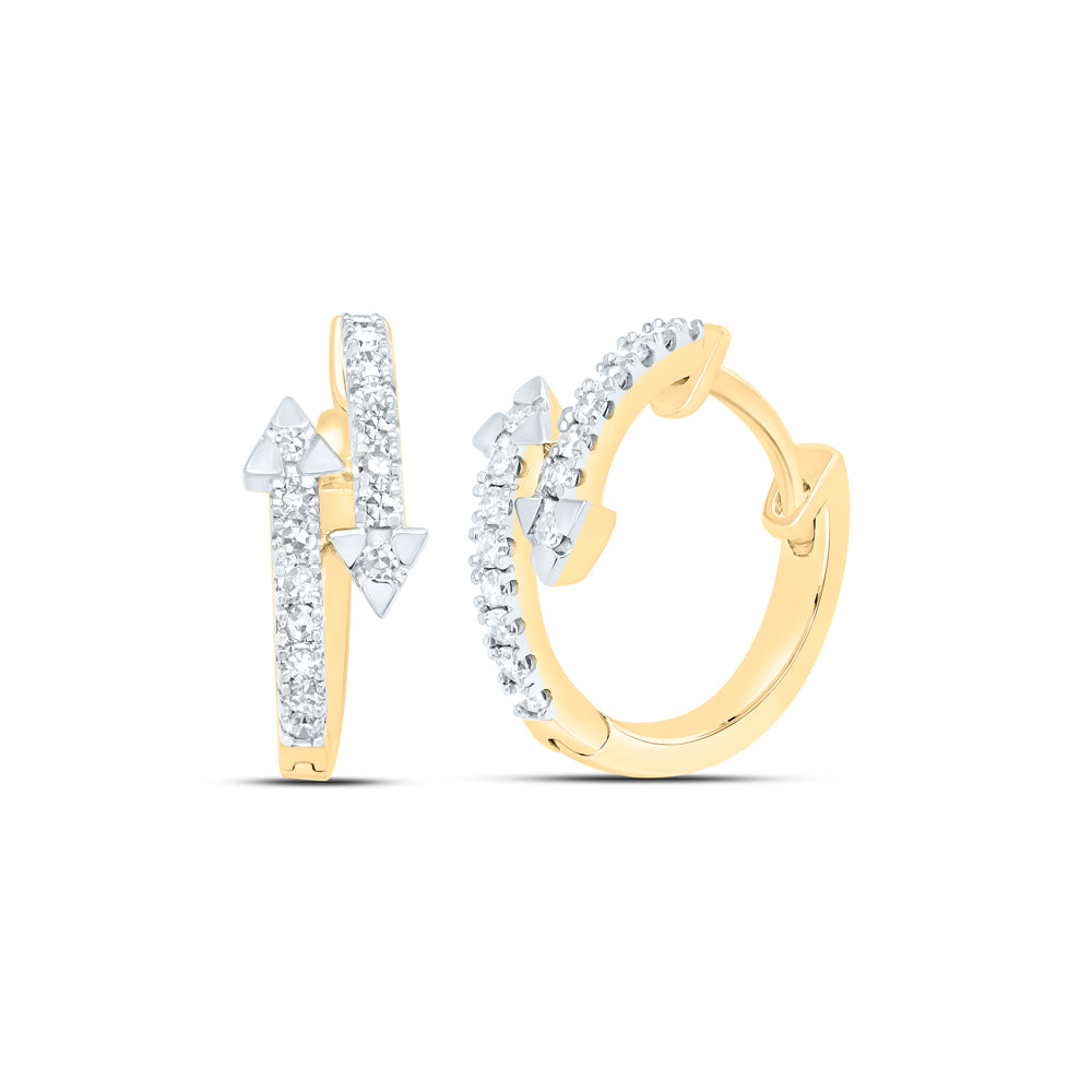 10kt Yellow Gold 1/4 Cttw Diamond Fashion Hoop Earring