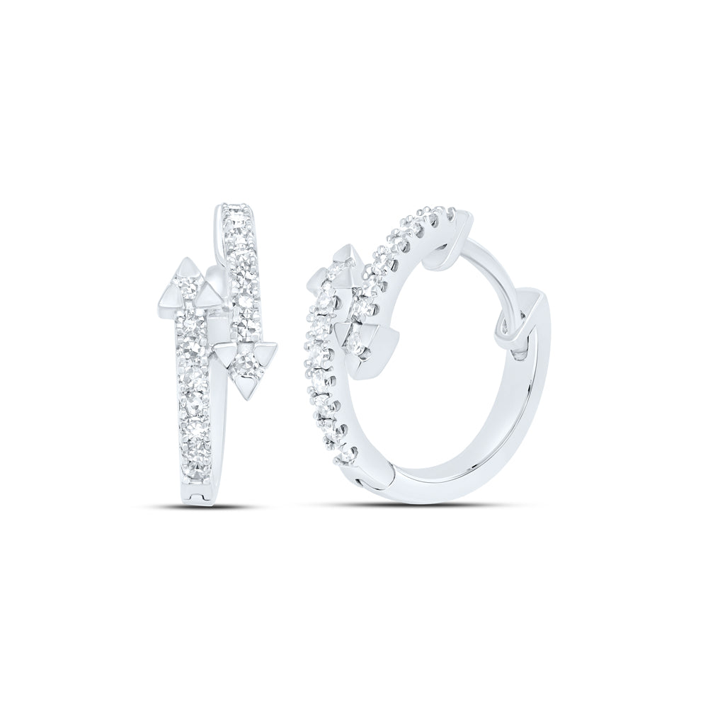 10kt White Gold 1/4 Cttw Diamond Fashion Hoop Earring