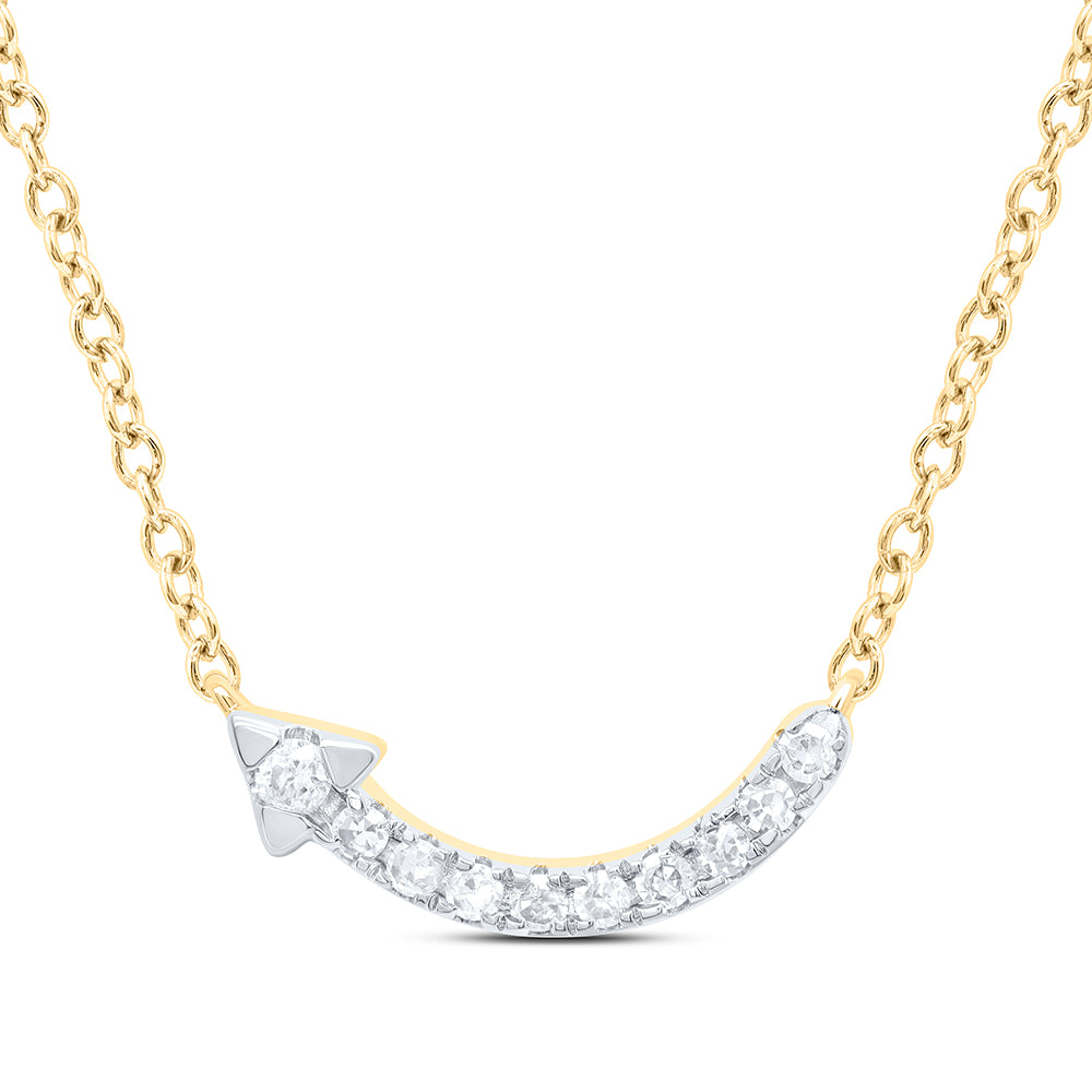 10kt Yellow Gold 1/12 Cttw Diamond Fashion Necklace, Length: 18 Inch