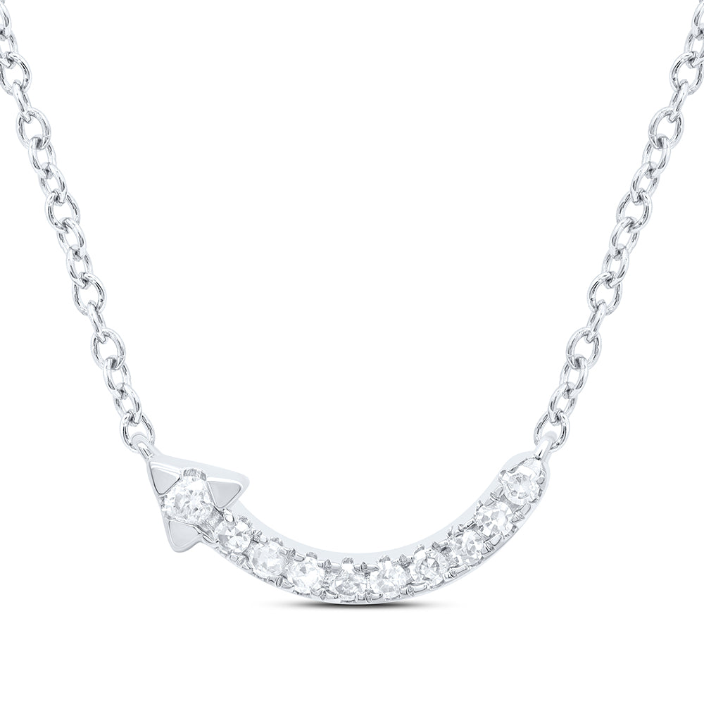 10kt White Gold 1/12 Cttw Diamond Fashion Necklace, Length: 18 Inch