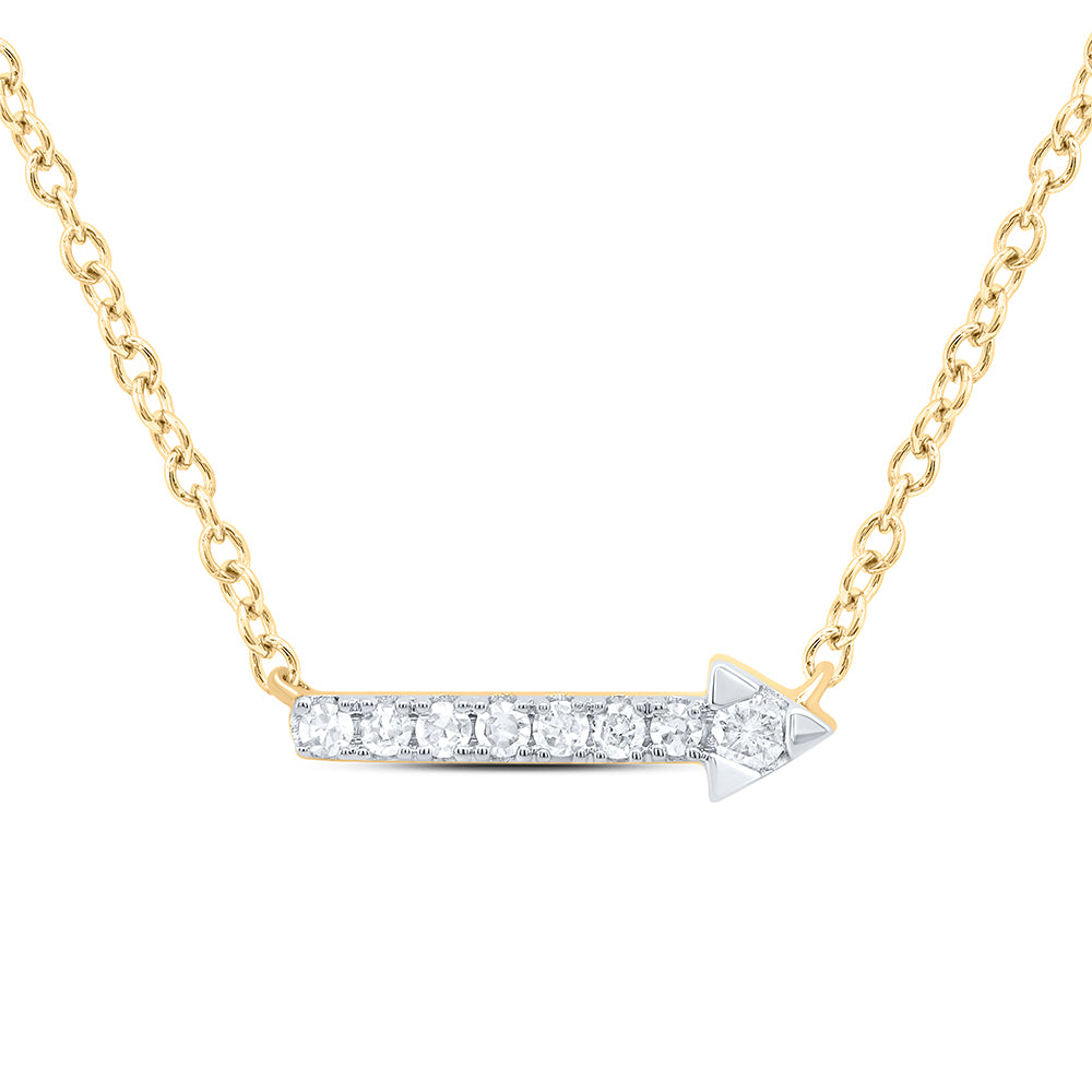 10K Yellow Gold 1/12Ctw Natural Diamond Cn Fashion Necklace (18 Inch)