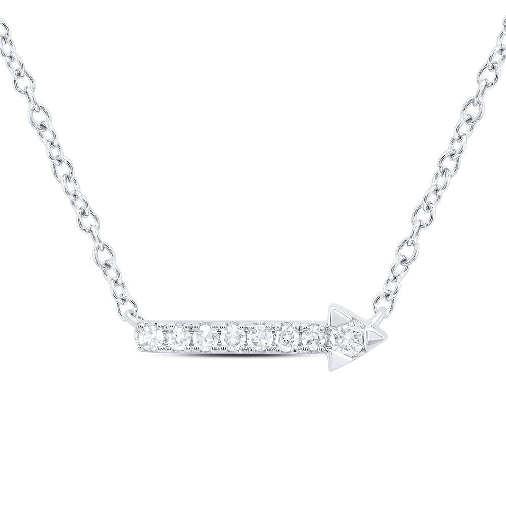 10kt White Gold 1/12 Cttw Diamond Fashion Necklace, Length: 18 Inch