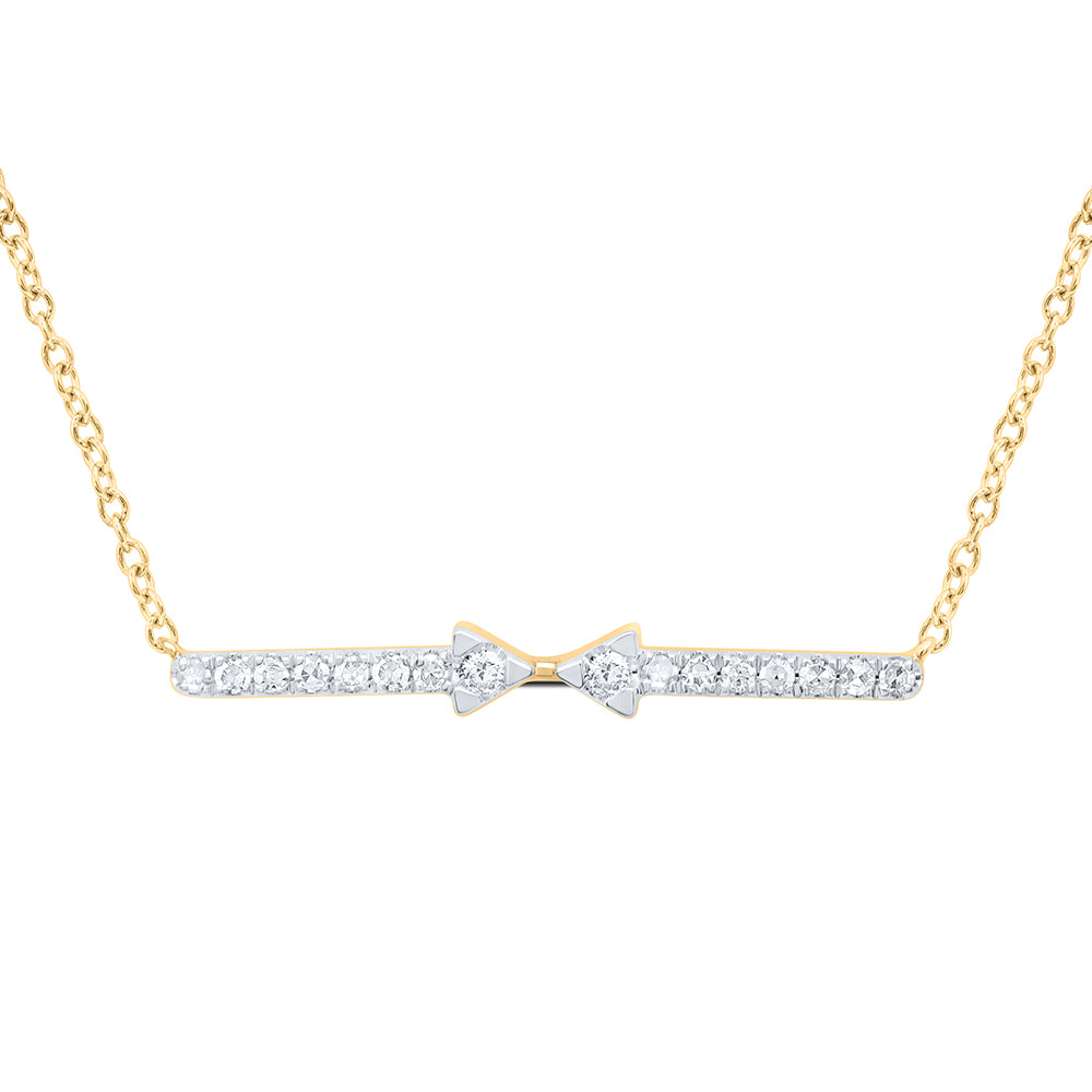10kt Yellow Gold 1/8 Cttw Diamond Fashion Necklace, Length: 18 Inch