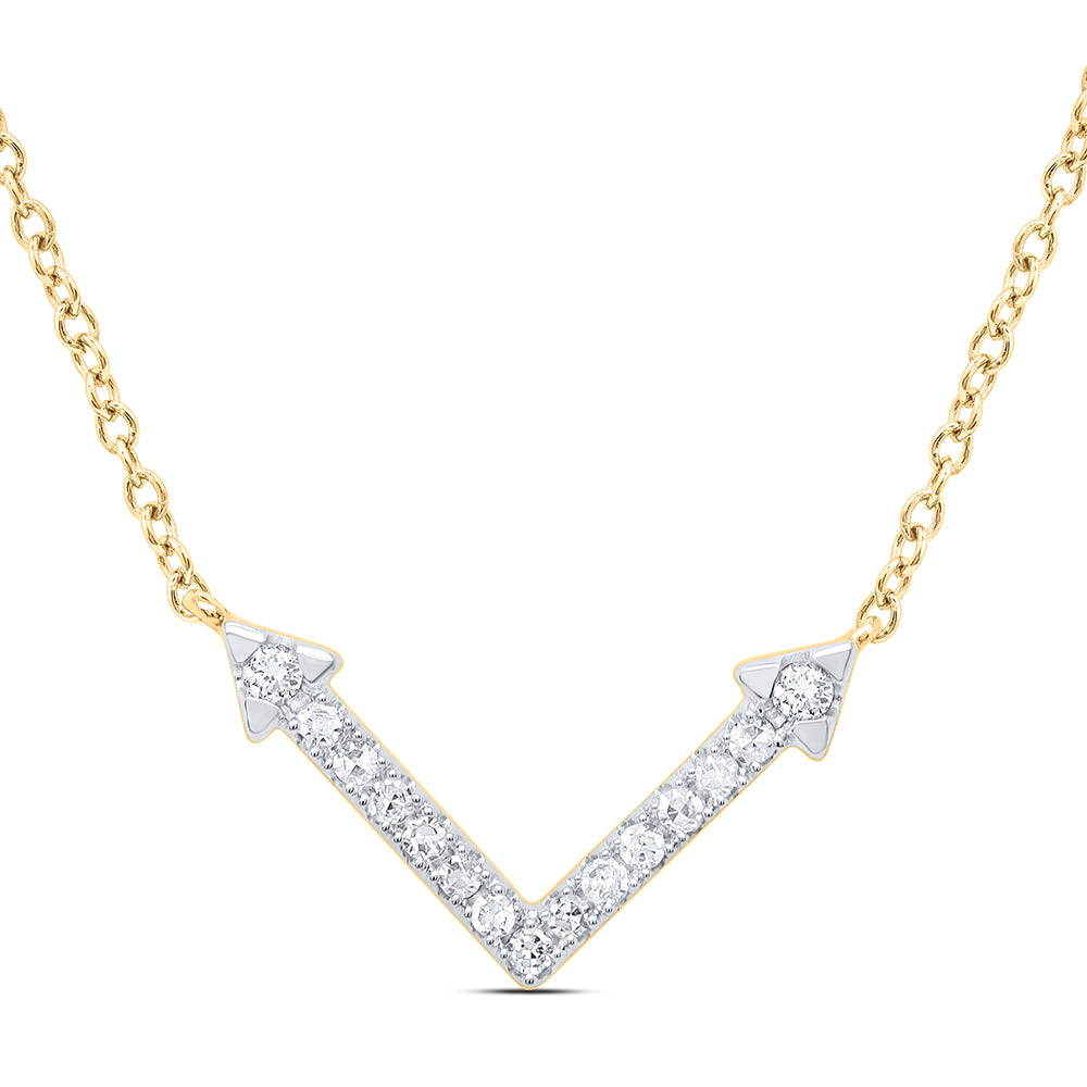 10kt Yellow Gold 1/8 Cttw Diamond Fashion Necklace, Length: 18 Inch