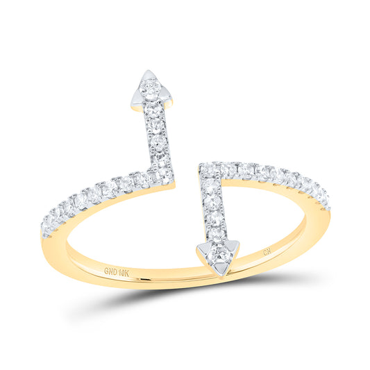 10kt Yellow Gold 1/4 Cttw Diamond Bridal Wedding Engagement Anniversary Ring, Women Size: 5-9