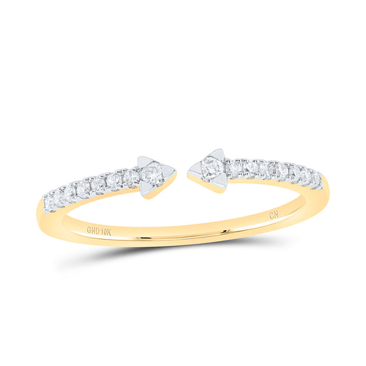 10kt Yellow Gold 1/8 Cttw Diamond Bridal Wedding Engagement Anniversary Ring, Women Size: 5-9