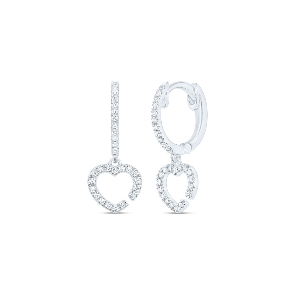 10kt White Gold 1/6 Cttw Diamond Fashion Dangling Earring