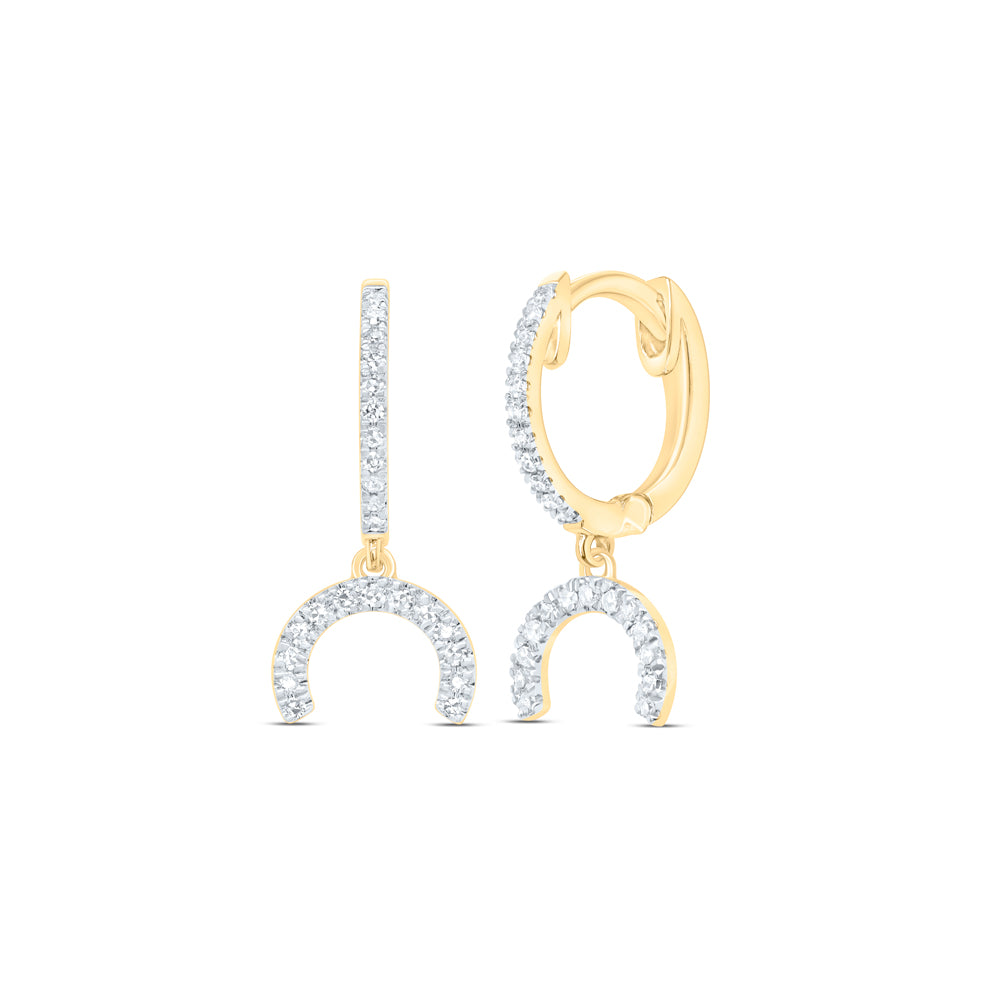10kt Yellow Gold 1/6 Cttw Diamond Fashion Dangling Earring