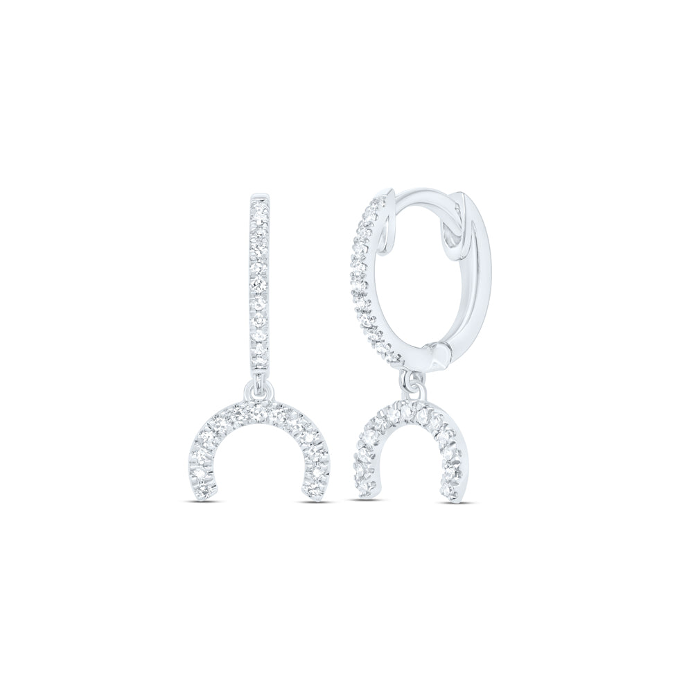 10kt White Gold 1/6 Cttw Diamond Fashion Dangling Earring