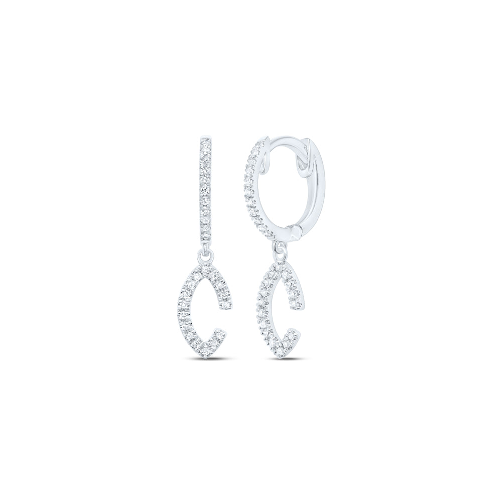 10kt White Gold 1/6 Cttw Diamond Fashion Dangling Earring