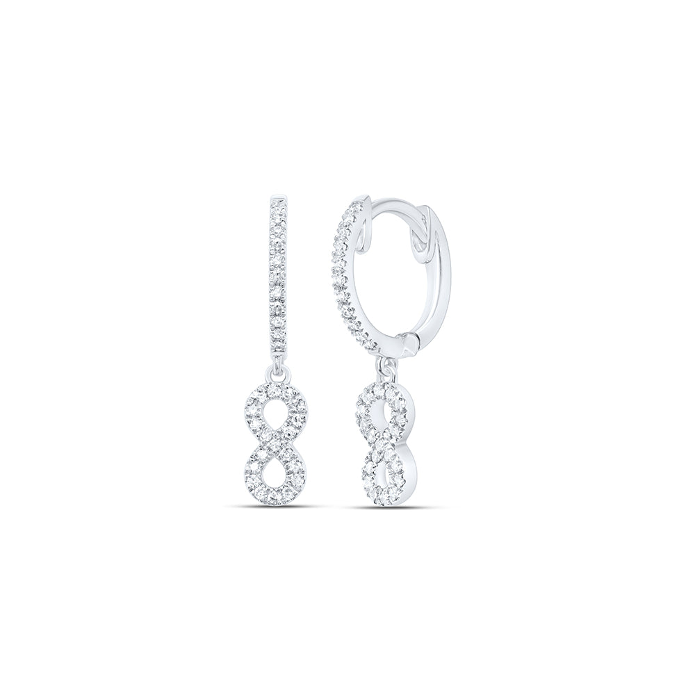 10kt White Gold 1/6 Cttw Diamond Fashion Dangling Earring