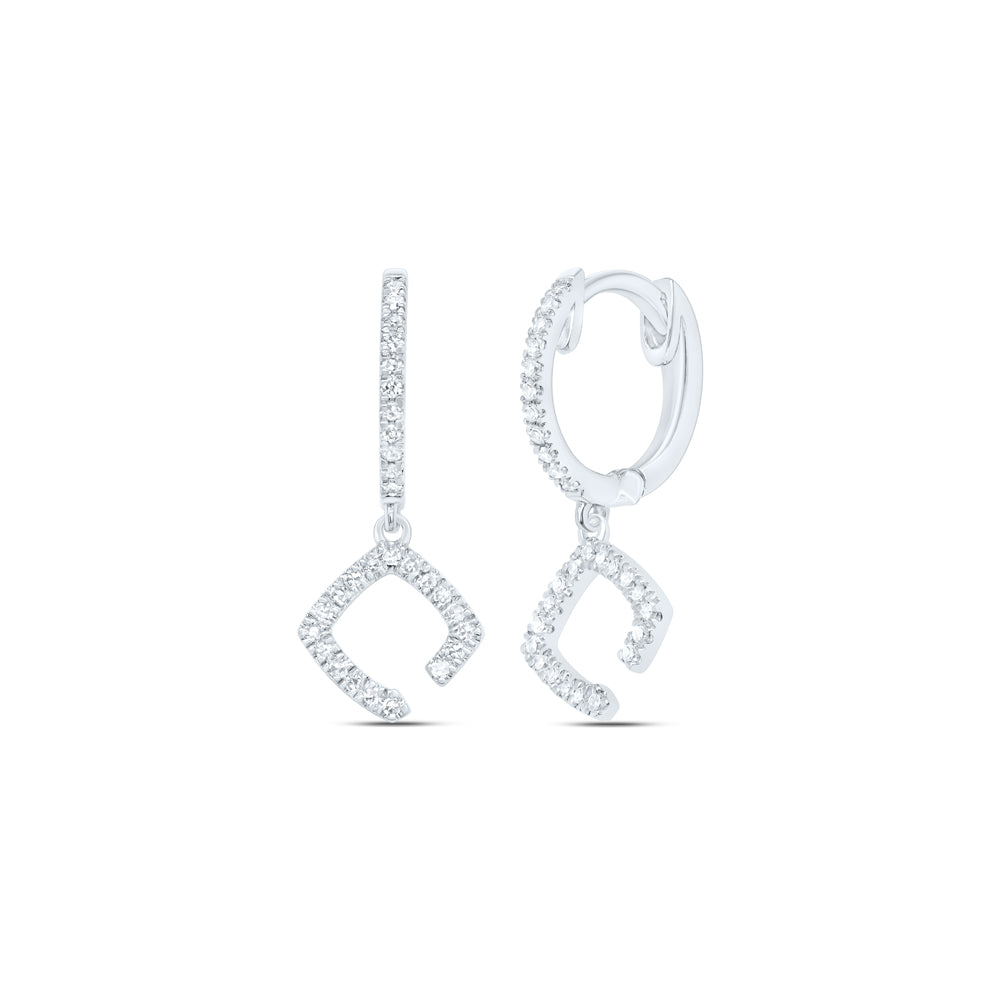 10kt White Gold 1/6 Cttw Diamond Fashion Dangling Earring