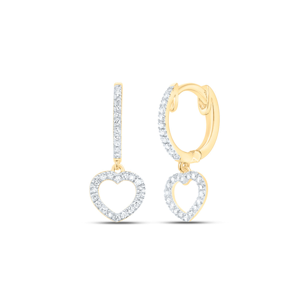 10kt Yellow Gold 1/6 Cttw Diamond Fashion Dangling Earring